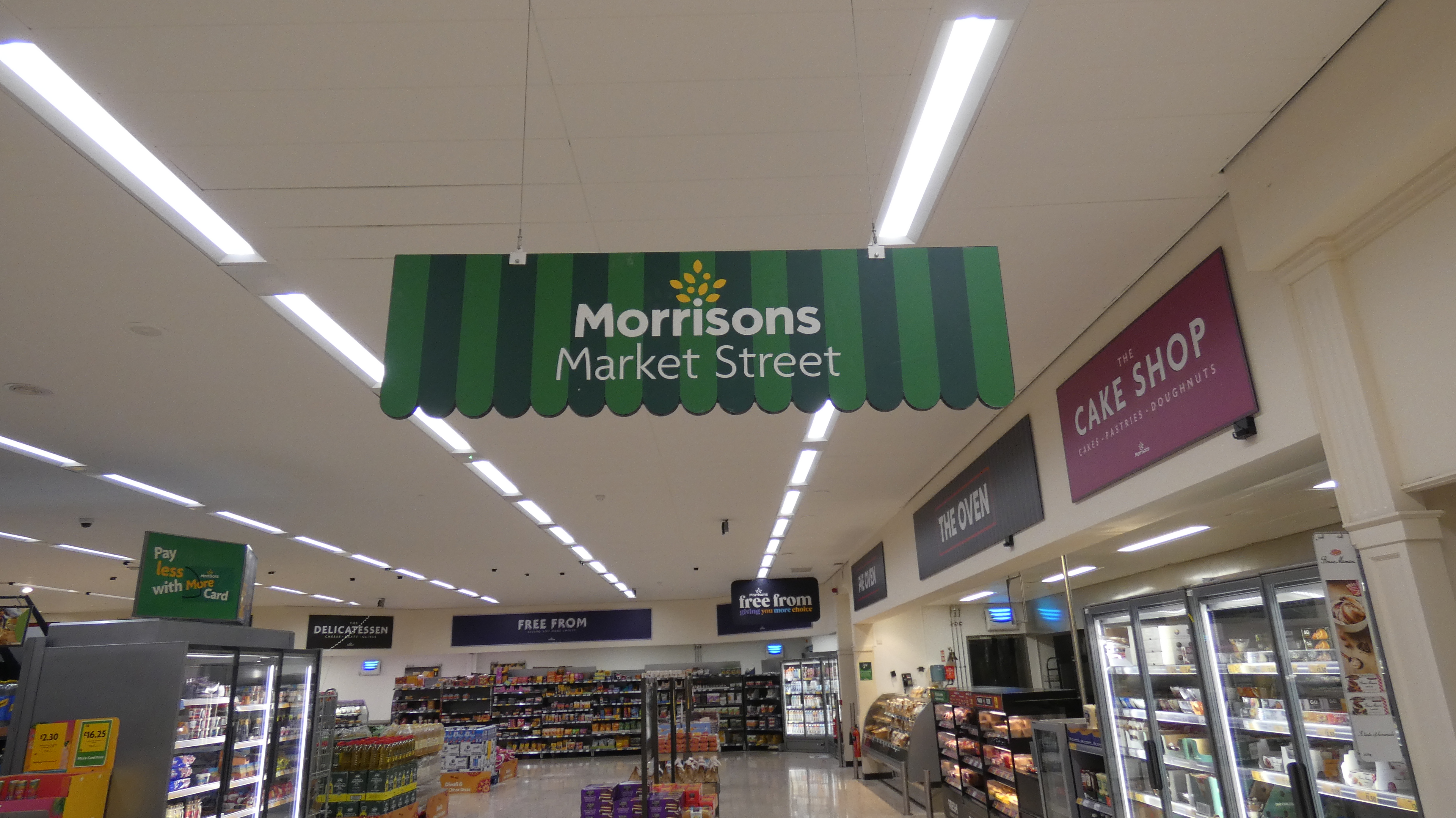 Morrisons Bradford store upgrade market street sign
