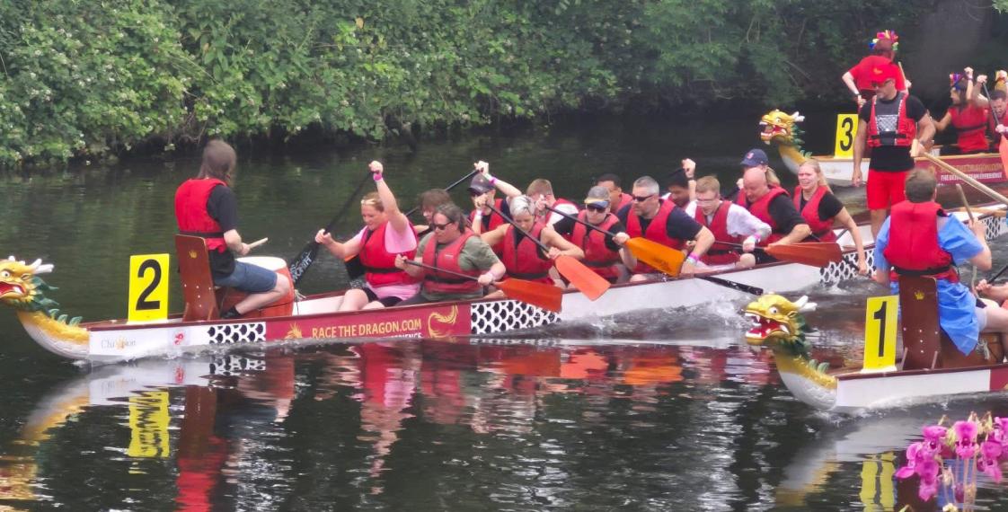 Epta team paddling at the Dragon boat festival 2025